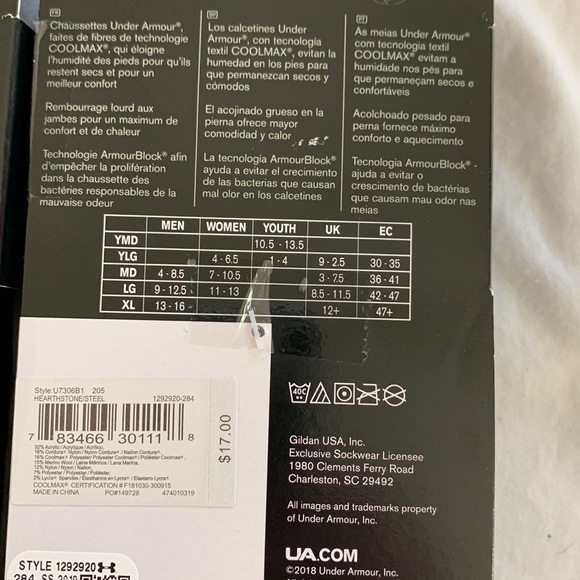 Mens Under Armour Heavy Boot Sock - Picture 4 of 4